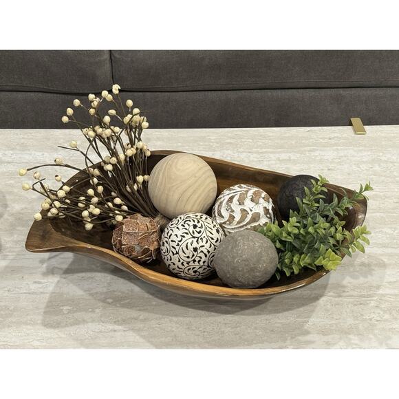 Vintage MCM Leaf Shaped Large Wood Bowl Serving Fruit Home Decor - Picture 11 of 11